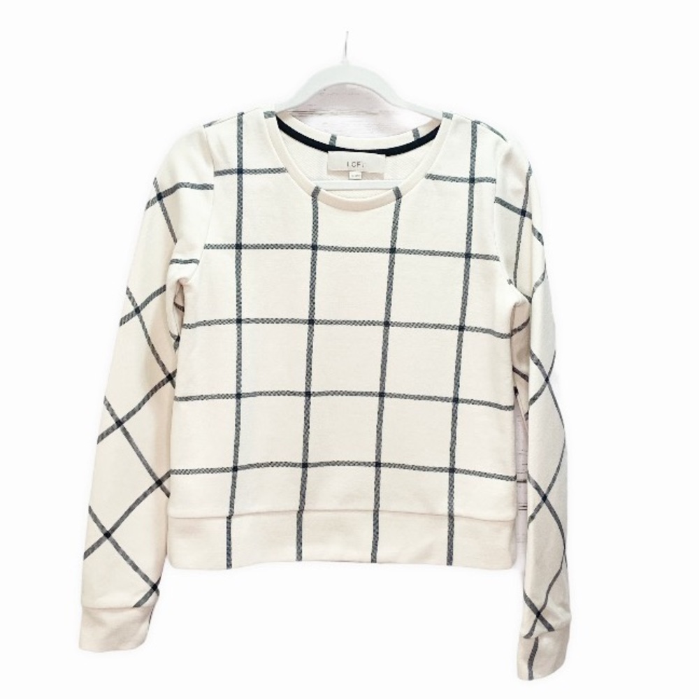 🛍LOFT SQUARE PRINT COTTON SWEATSHIRT - Picture 1 of 4